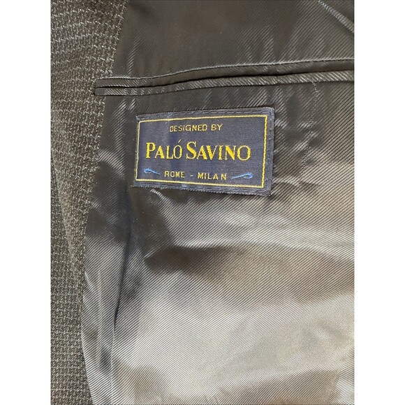 Palo Savino Rome Milan Men’s Blue Textured Wool Blend Blazer Jacket 48R 2 Button - Picture 13 of 15